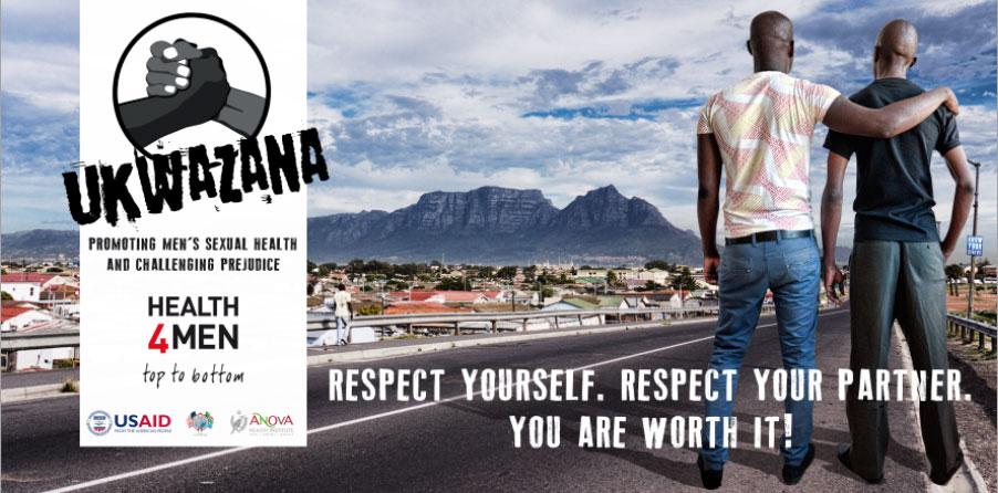 Plate 3. Ukwazana billboard (6m x 3m) placed at the main Khayelitsha
      taxi-rank (July 2012 — to date). Khayelitsha is the largest township in
      Cape Town, population 400,000. Source: Glenn de Swardt, Manager,
      Health4Men.