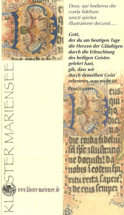 Bookmark based on the prayer book of Odilia von Alden, Abbess of Mariensee