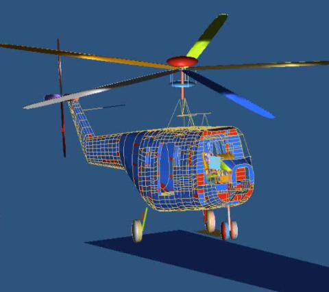 Figure 1 Coventry University Helicopter and Occupant Computer Models