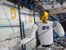 Fig 2: Robonaut 2 – the first dexterous humanoid robot in space – is pictured on ISS. Credit NASA