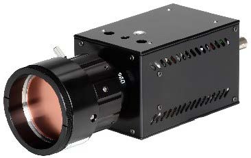 The Soltec THz Imager (IRV-TF083) [5.7]. Product IRV-TF030, built and mounted by the AIG, can be seen as the front copper-coloured element of the camera.