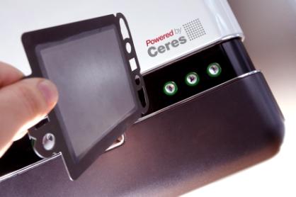 Figure 1: A Ceres metal supported cell with the CHP unit in the
      background