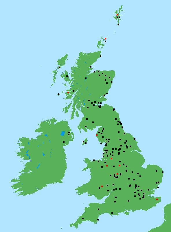 Location of schools which entered the AuroraWatch schools magnetometer
      competition. Selected schools are highlighted in red.