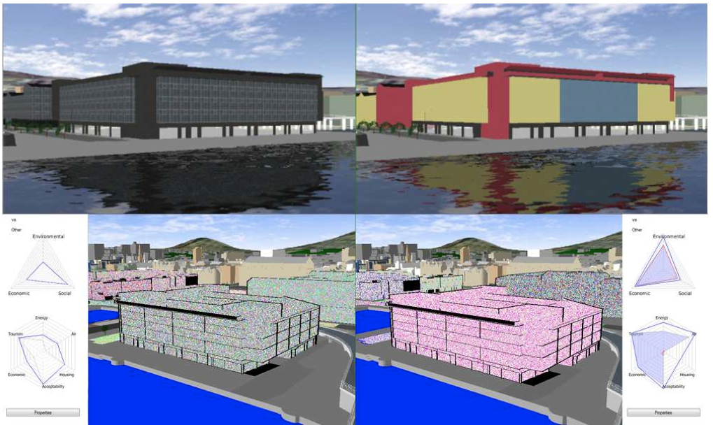 Figure 2: comparison of construction material
(top), and weaving to show sustainability
(bottom)