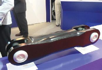 Figure 1: Tufted composite brace, 1.2m long, exhibited at the
        Farnborough Air Show (September 2012)
		http://www.compositesworld.com/articles/2008-farnborough-airshow-report
        (accessed 20/11/13)